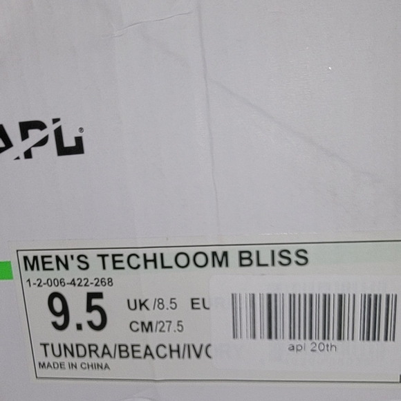 NIB APL TechLoom Bliss Men's Slip-On Sneakers Size 9.5 Tundra Beach Ivory - Picture 5 of 7